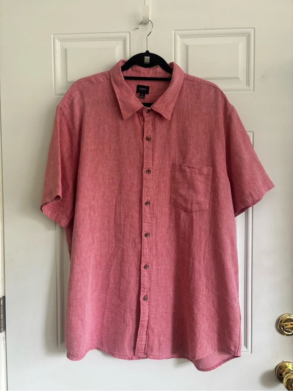 NWT J. Crew Men's Short Sleeve Button-Up Harbor Shirt, Size XXL